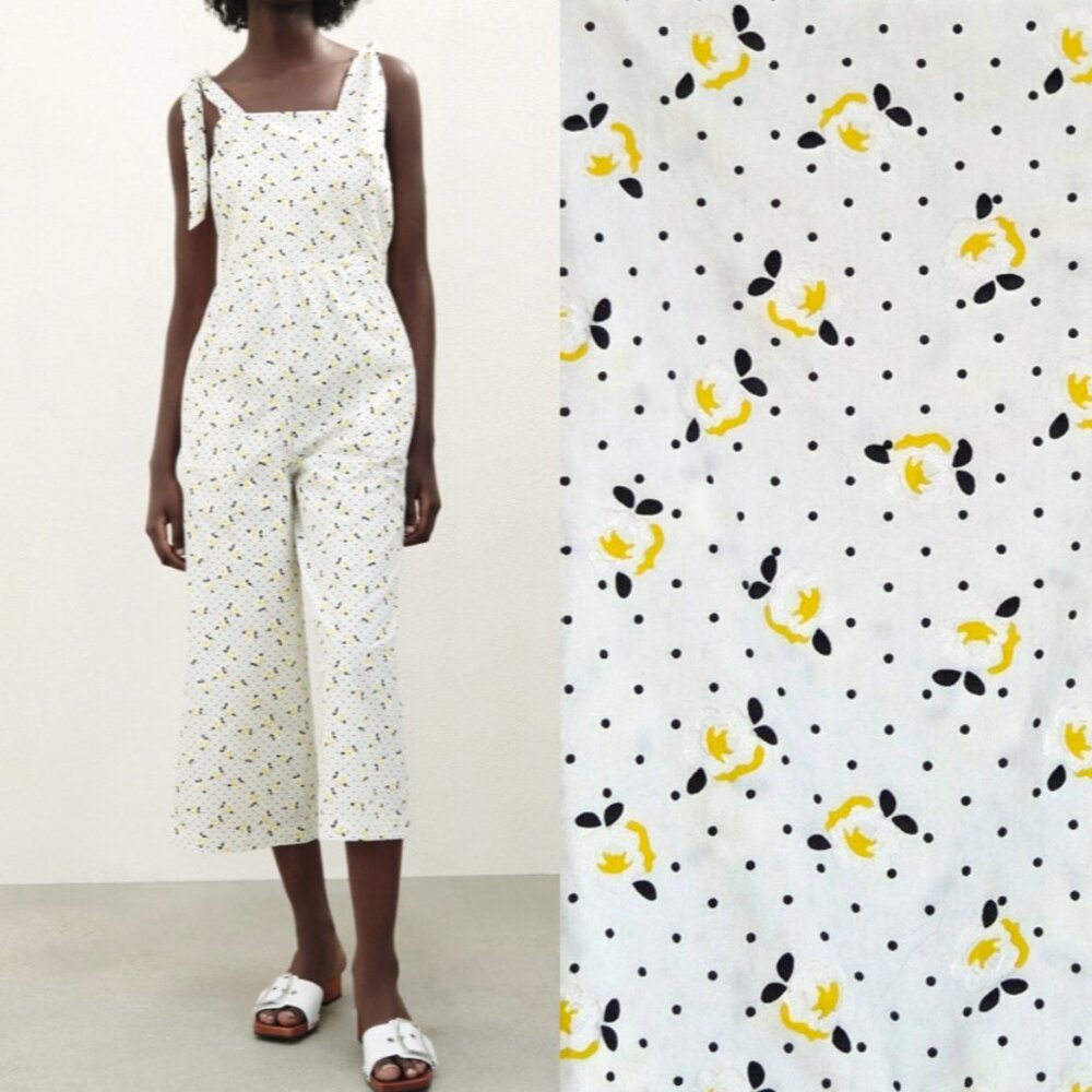 Zara Floral Culotte Jumpsuit